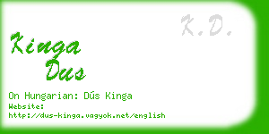 kinga dus business card
