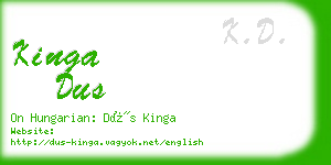 kinga dus business card